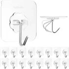 Plastic Wall Hooks, Transparent 