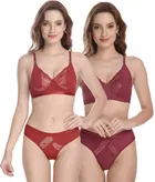 Pibu वीमेन कॉटन ब्रा पैंटी सेट 
