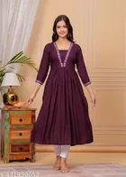 Rayon Kurti for Women, Brown 