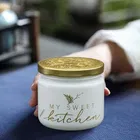 Afast 300 Ml  Golden Printed Round Jar -Set of 3