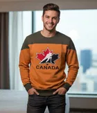 Fleece Printed Sweatshirt for Men, Multicolor 