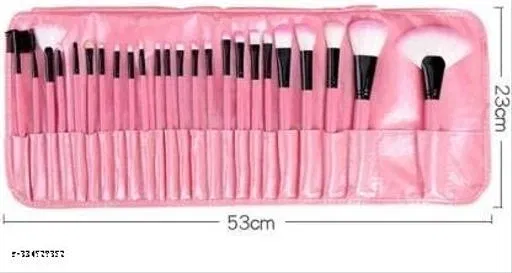 KAYI Makeup Brush For Foundation, Eyeshadow Set of 24 Pieces with Leather Case (PINK)