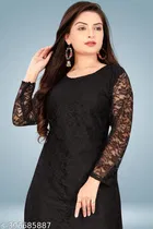 Net Kurti for Women,  Black  