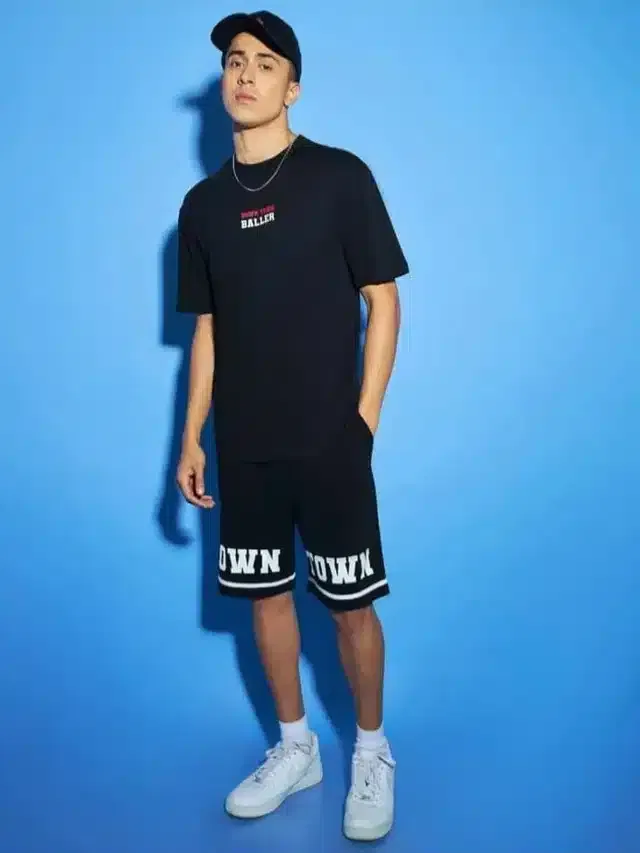 Polyester Printed Tracksuit for Men (Black, XXL)