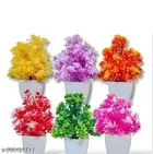 Plastic Artificial Flowers, Multioclor, Pack of 8