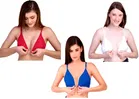 Cotton Blend Solid Non-Padded Front Open Bras for Women 