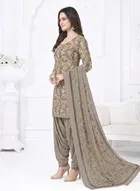 Floral Crepe Punjabi Suit Material for Women 