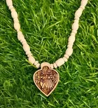 Radha Krishna Heart Shape Wooden Kanthi Mala