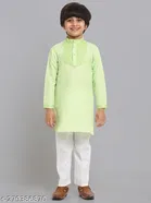 Cotton Blend Kurta with Pyjama for Boys 