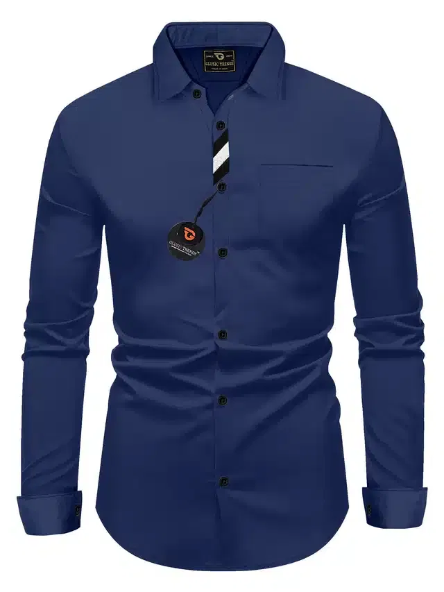 Full Sleeves Shirt for Men (Blue, XL)