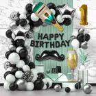 Mustache Theme 1st Birthday Balloon Decoration Kit , Multicolor, Pack Of 70
