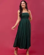 Poly Crepe Solid Dress for Women 