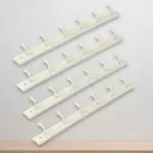 Padmakashi Door/Wall Hook Rail Hanger Set Of 4, Ivory Color Hook Rail 6, Pack Of 4