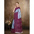 Art Silk Printed Saree for Women, Grey 