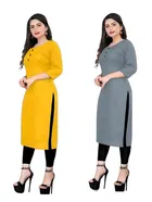 Crepe Solid Kurtis for Women 