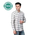 Cotton Blend Full Sleeves Chequered Shirt for Men 