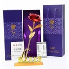 24K Gold Plated Artificial Rose Flower with Love Stand 