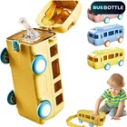 Plastic Bus Shape Sipper Bottle for Kids, Multicolor 