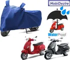 Polyester Waterproof Scooty Cover with Mirror Pocket for Mahindra Gusto, Aprila SR150, SXL 125 (Blue)