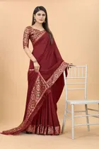 Vichitra Embellished Saree for Women 