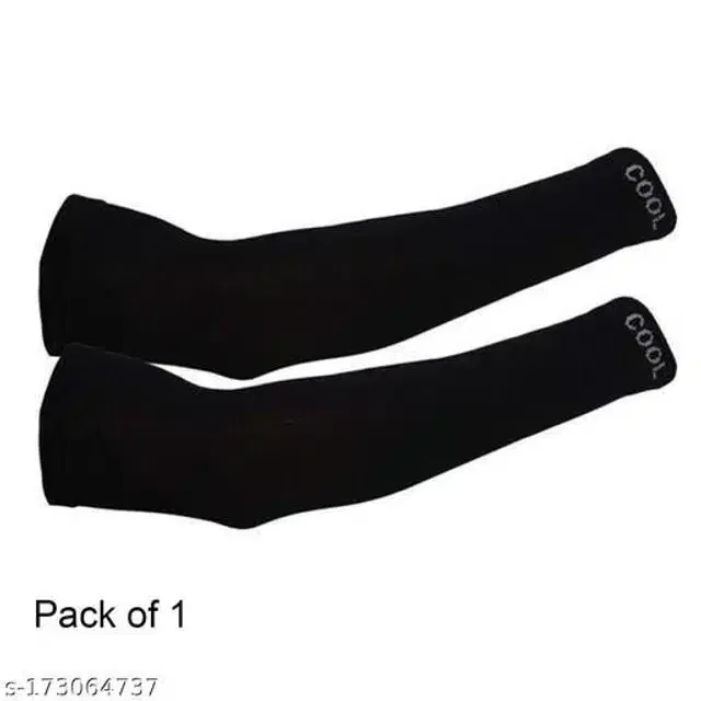 Arm Sleeves for Men & Women (Black, Set of 1)