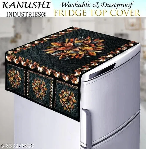 KANUSHI Industries® Fridge cover/Refrigerator Cover/Fridge Top(COPY-RK-FRI-QUILT-03)