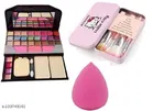 Premium Quality Eyeshadow TYA Makeup Kit 6155 + 1 Multicolor Spounge Puff with 7 Pcs Makeup Brush Set with Box