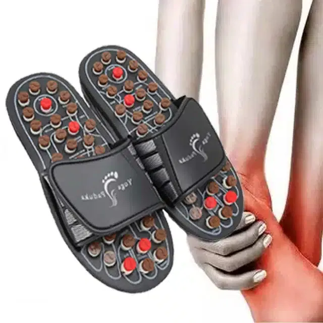 Rubber Acupressure Slipper for Women (Brown, 5)