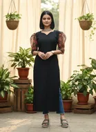 Floral Align Straight kurti for Women 