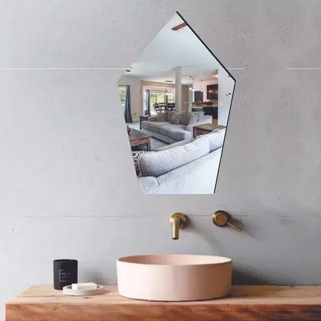 Acrylic Wall Mirror Stickers (Silver, 20x30 cm)