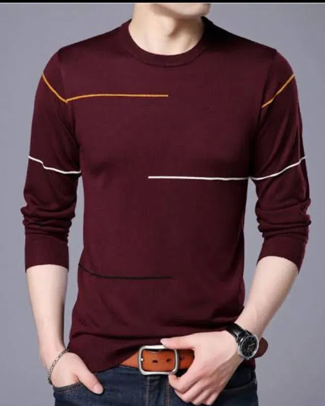 Ruggstar Best Hot Selling Cotton T-Shirt For Men (XL, Maroon) (R114)