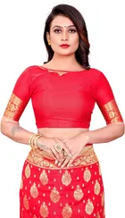 Silk Woven Design Saree for Women, Red 