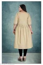Solid Cotton Kurti for Women 