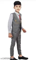 3 Pcs Coat Pant Set for Boys 