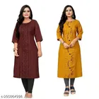 Cotton Blend Embroidered Kurti for Women 