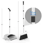 Enmora Active Broom and Dustpan Set Long Handled Broom Dustpan Combo - Upright Standing Lobby Broom and Dust Pan Brush w/Handle - Great Edge, Lightweight and Robust 