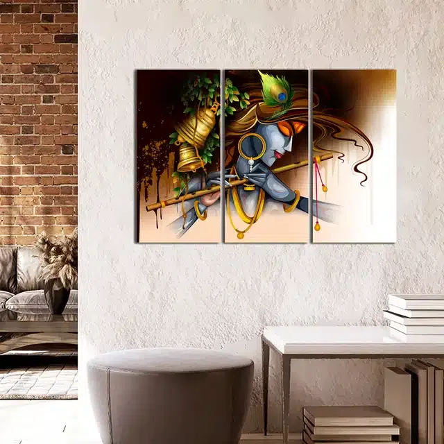Wooden Wall Paintings (Set of 1) (Multicolor, 24x16 Inches)