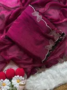 Silk Printed Saree for Women, Purple 