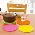 Multipurpose Silicon Round Hot Mat Pot Holders for Kitchen and Dining/Hot Plate Stand/Heat Resistant Coasters Dinning Table Mat 