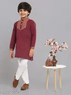 Cotton Blend Kurta with Pyjama for Boys 