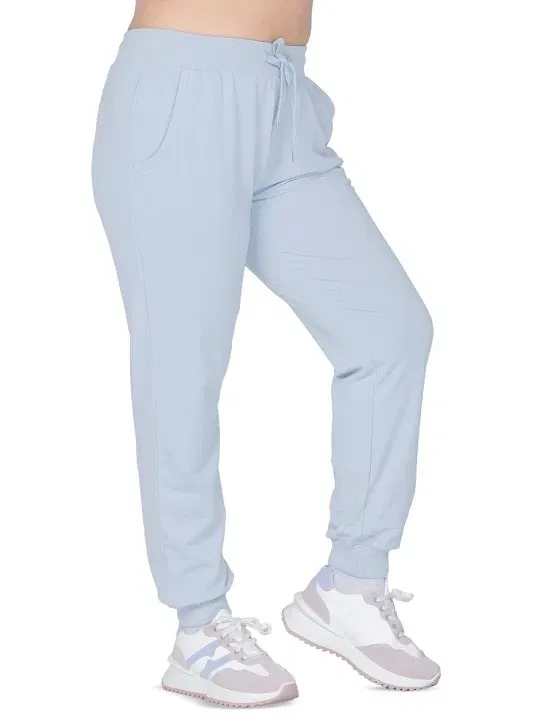 100% Cotton Treggings Trouser / Pant for Women (Light Blue, L)