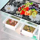 KANUSHI Industries® 1Pc Fridge Cover for Top with 6 Utility Pockets + 1 Handles Covers + 3 Fridge Mats 