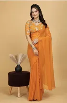 Silk Woven Design Saree for Women, Mustard 