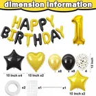 1st Happy Birthday Balloon Decoration Kit Golden & Black, Set Of 1