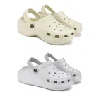 Combo of Clogs for Women (Beige & Grey, 6) (Pack of 2)