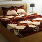 Polycotton Printed Double Bedsheet with 2 Pillow Covers (Multicolor, 85x85 Inches)