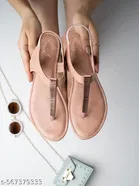 Shoetopia Girls Pink T-Strap Flats Size 8.0