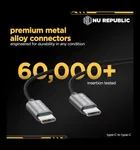 Nu Republic Blaze Flash 65W Type-C to Type-C Nylon braided 1.25m Data Fast Charging Cable 