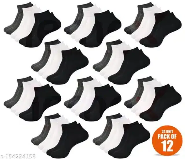 Polycotton Socks for Men (Multicolor, Set of 12)