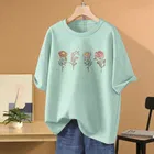 Cotton Blend T-shirt for Women, Mint Green 